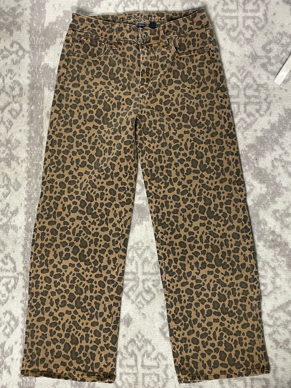 American Eagle Outfitters Stovippie Leopard Print Jeans - Tan & Black